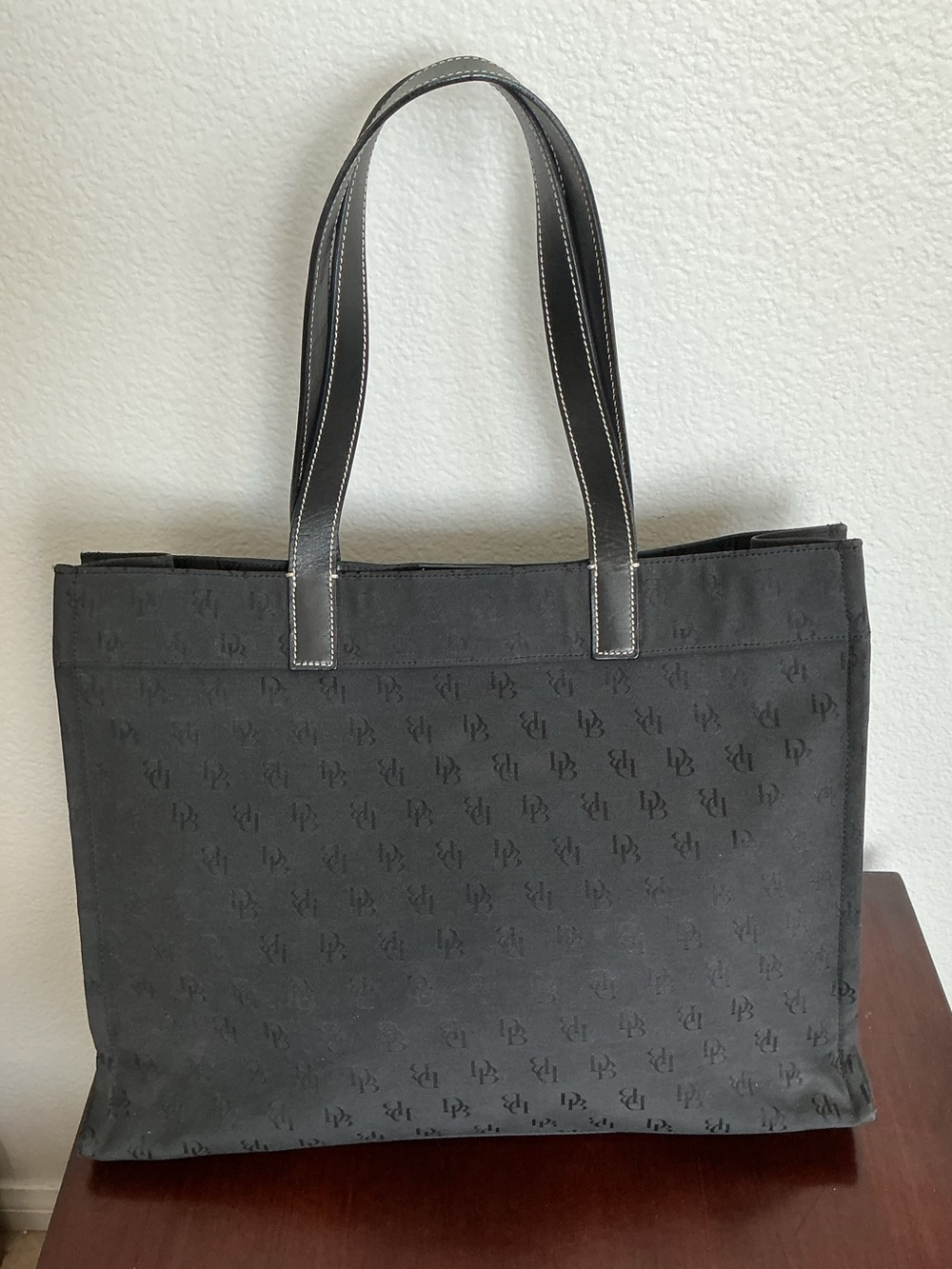 Dooney & Bourke Black Monogram Canvas Tote Bag